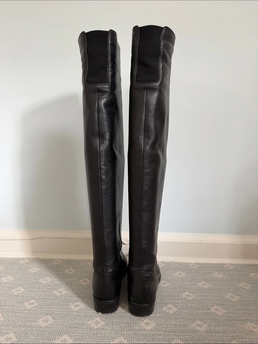 Stuart Weitzman Black Over-the-Knee Leather Boots